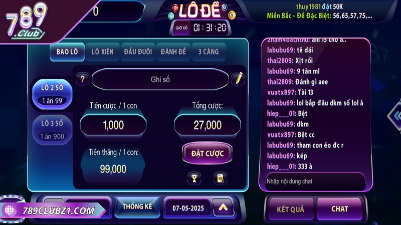 Lô đề 789CLUB một hạng mục cá cược ăn khách nhất